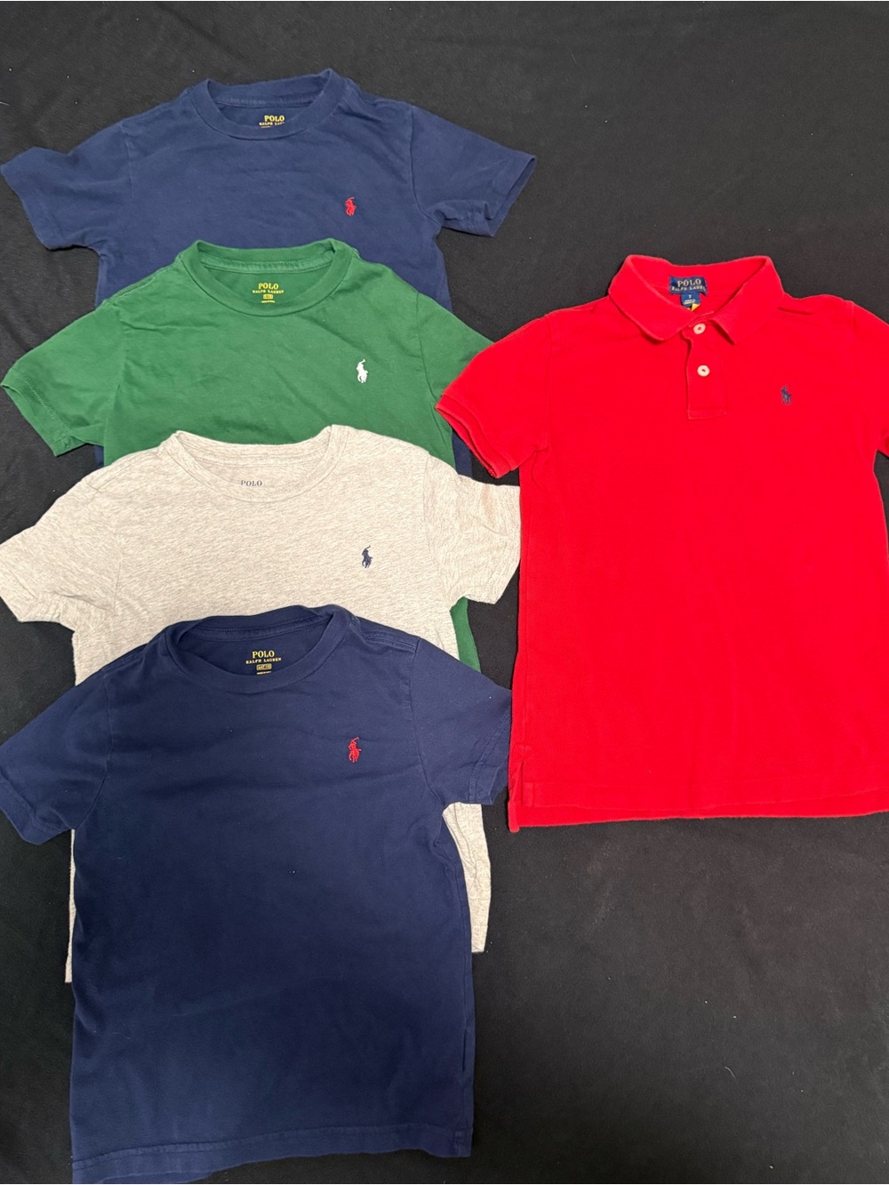 Kids Ralph Lauren Polo Mixed Shirt Lot Sizes 4-7 Green Red Blue